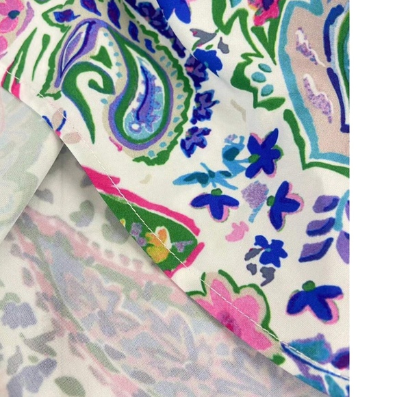 Boho Paisley Print Button Down loose Fit Boyfriend shirt - Picture 7 of 7